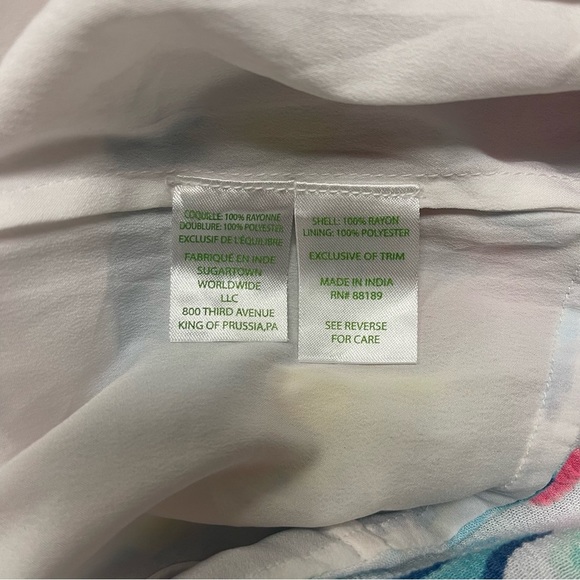 Lilly Pulitzer Bellamie Dress Size Small Blue ‎ Floral Cold Shoulder Flowy Swing - Picture 14 of 16